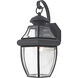 Newbury 1 Light 14 inch Mystic Black Outdoor Wall Lantern