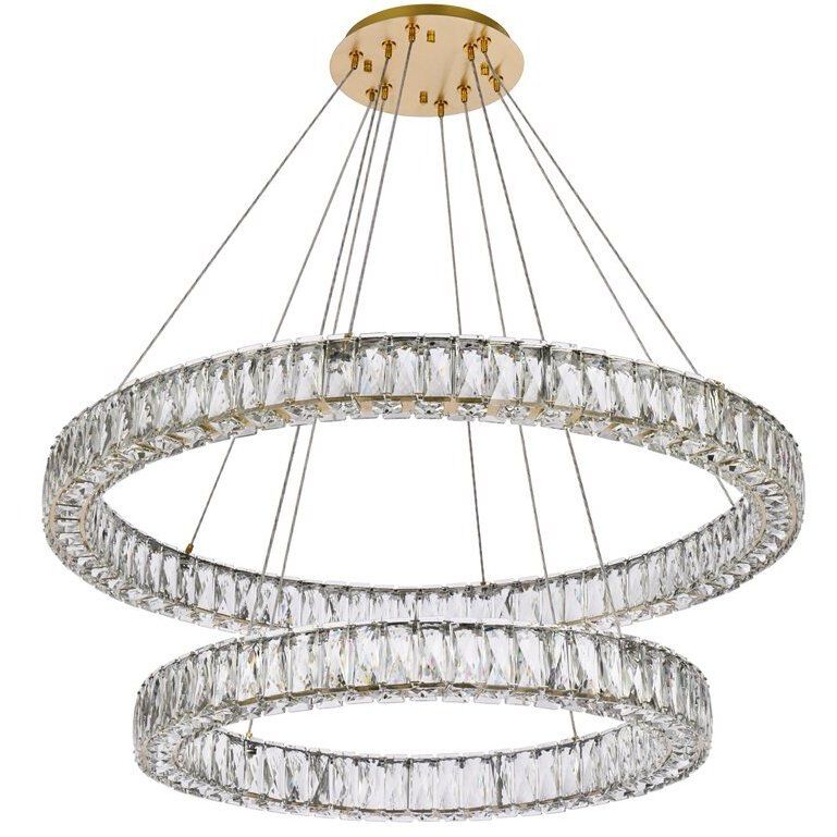 Monroe 2 Light 36 inch Gold Chandelier Ceiling Light