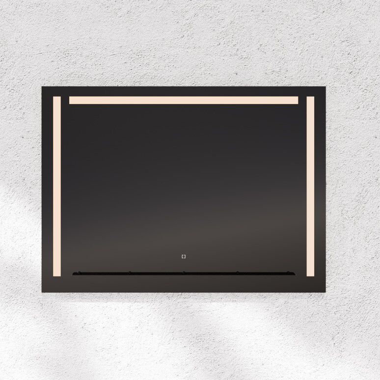 Skylight 36 X 36 inch Black LED Lighted Mirror, Vanita by Oxygen