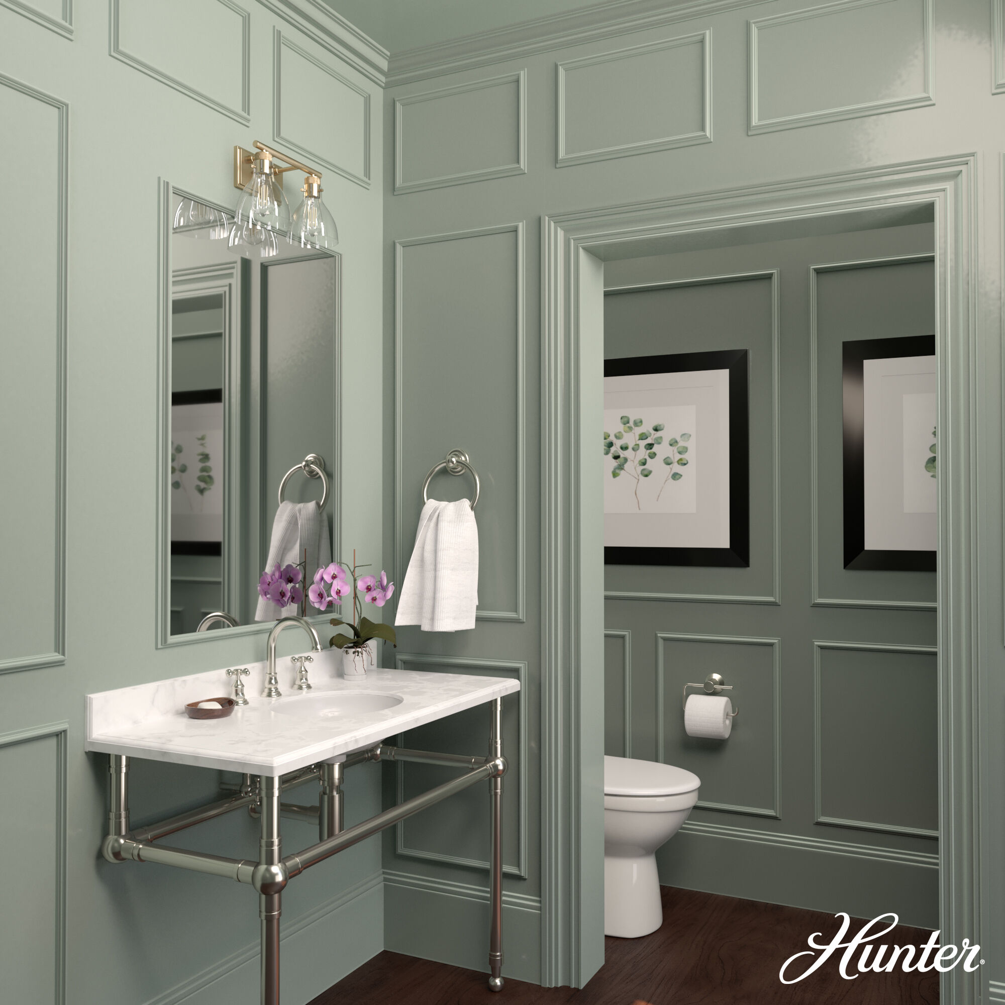 Hunter vanity hot sale lights
