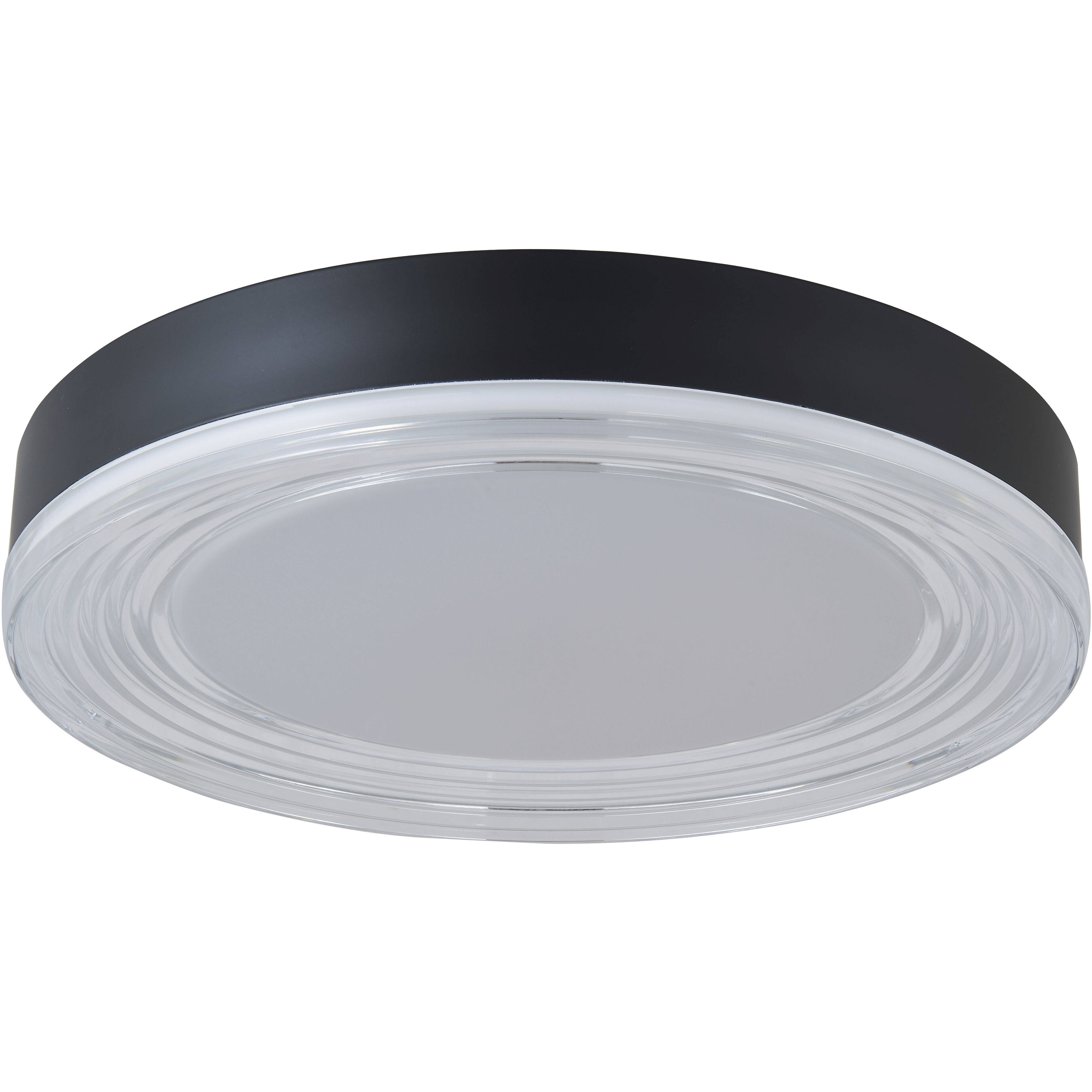 Waves LED 16 inch Matte Black Flush Mount Ceiling Light