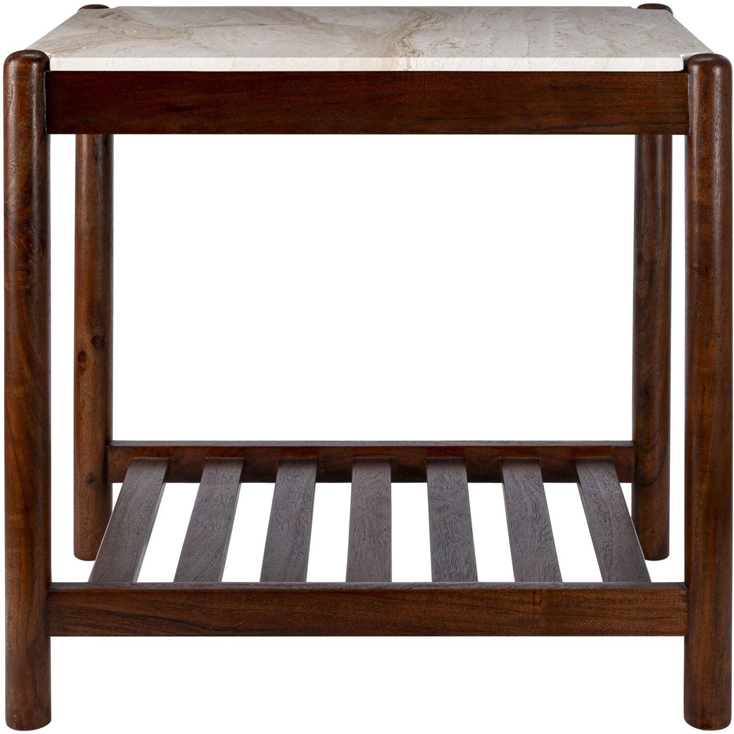 Guapa 23 X 22 inch Top: Cream; Base: Brown End Table