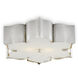 Grand Lotus 2 Light 19 inch Contemporary Silver Leaf Flush Mount Ceiling Light