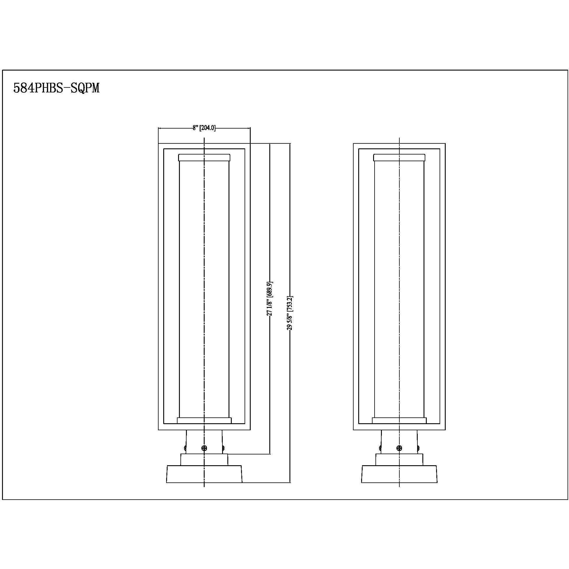 Dunbroch 1 Light 28.75 inch Deep Bronze and Outdoor Brass Outdoor Pier Mounted Fixture