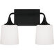 Presley 2 Light 16 inch Matte Black Vanity Light Wall Light