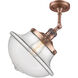 Franklin Restoration Large Oxford 1 Light 12 inch Antique Copper Semi-Flush Mount Ceiling Light in Clear Glass, Franklin Restoration