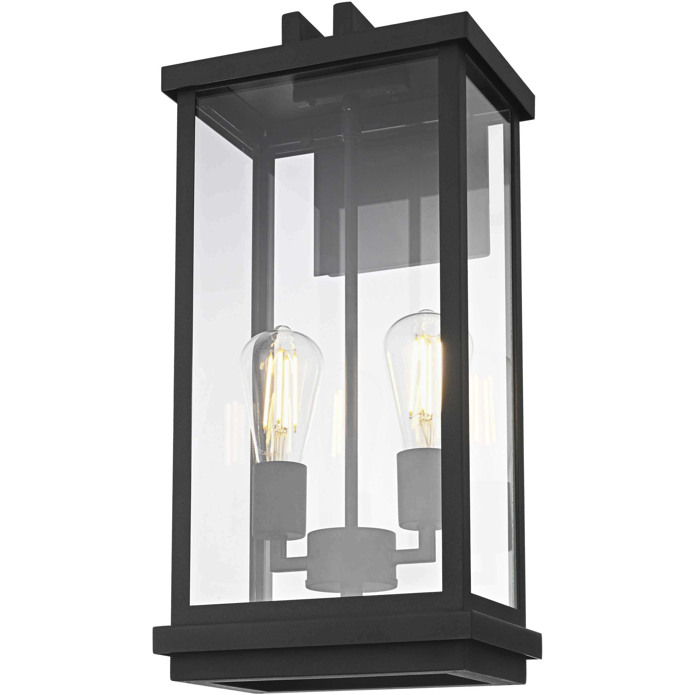 Theodore 2 Light 21 inch Black Outdoor Wall Sconce
