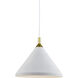 Dorothy 1 Light 14 inch White With Gold Detail Pendant Ceiling Light