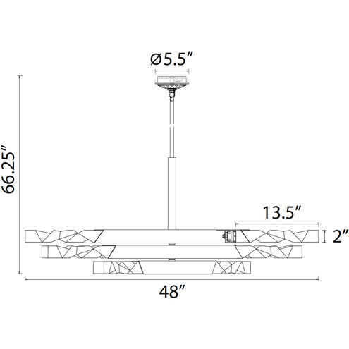 Mamadim 6 Light 48 inch Satin Brushed Black Chandelier Ceiling Light