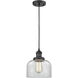 Franklin Restoration Bell 1 Light 8 inch Matte Black Mini Pendant Ceiling Light in Incandescent, Clear, Franklin Restoration