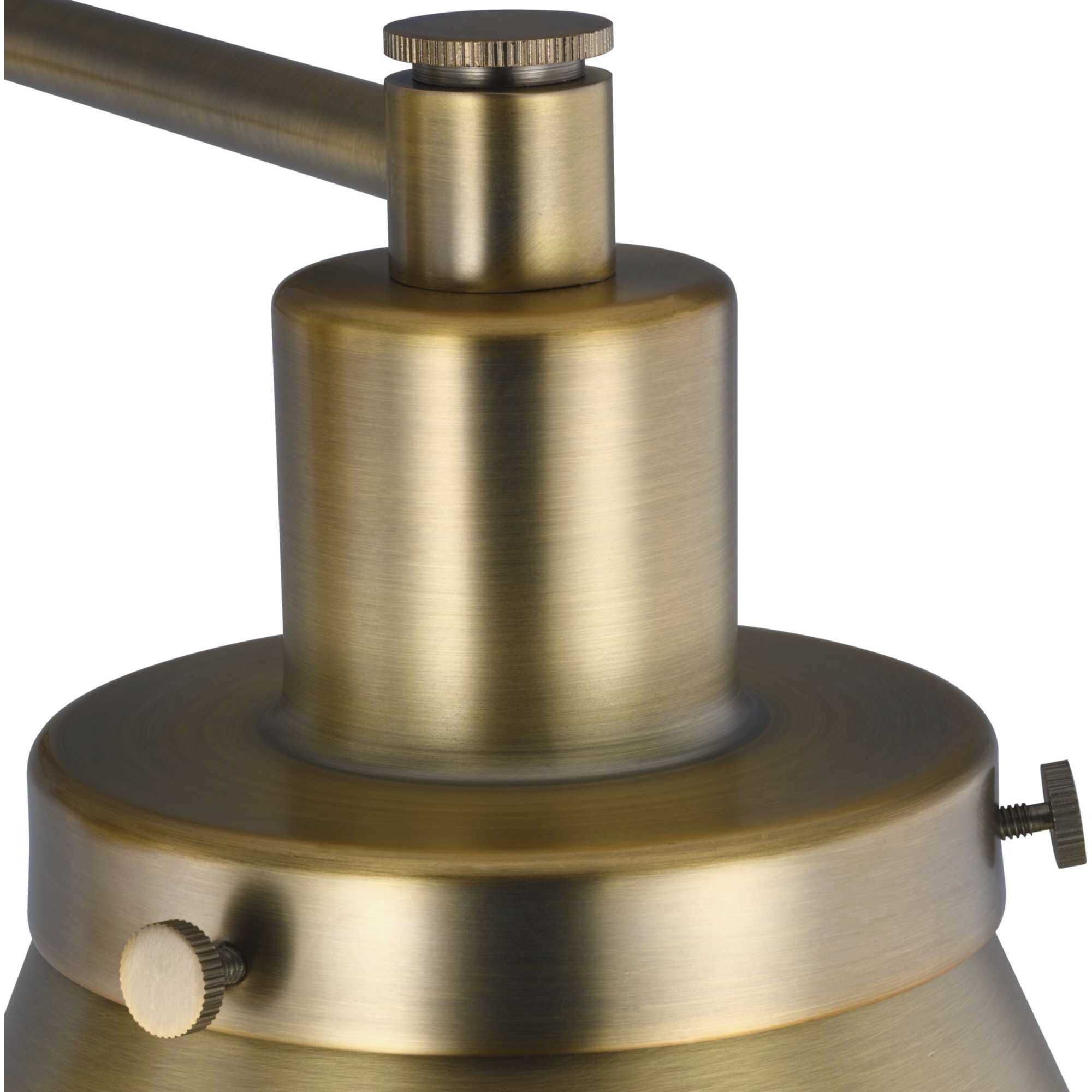 Hinton 12 inch 60.00 watt Vintage Brass Swing Arm Wall Light