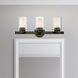 Manhattan 3 Light 22.5 inch Polished Black Chrome Vanity Sconce Wall Light
