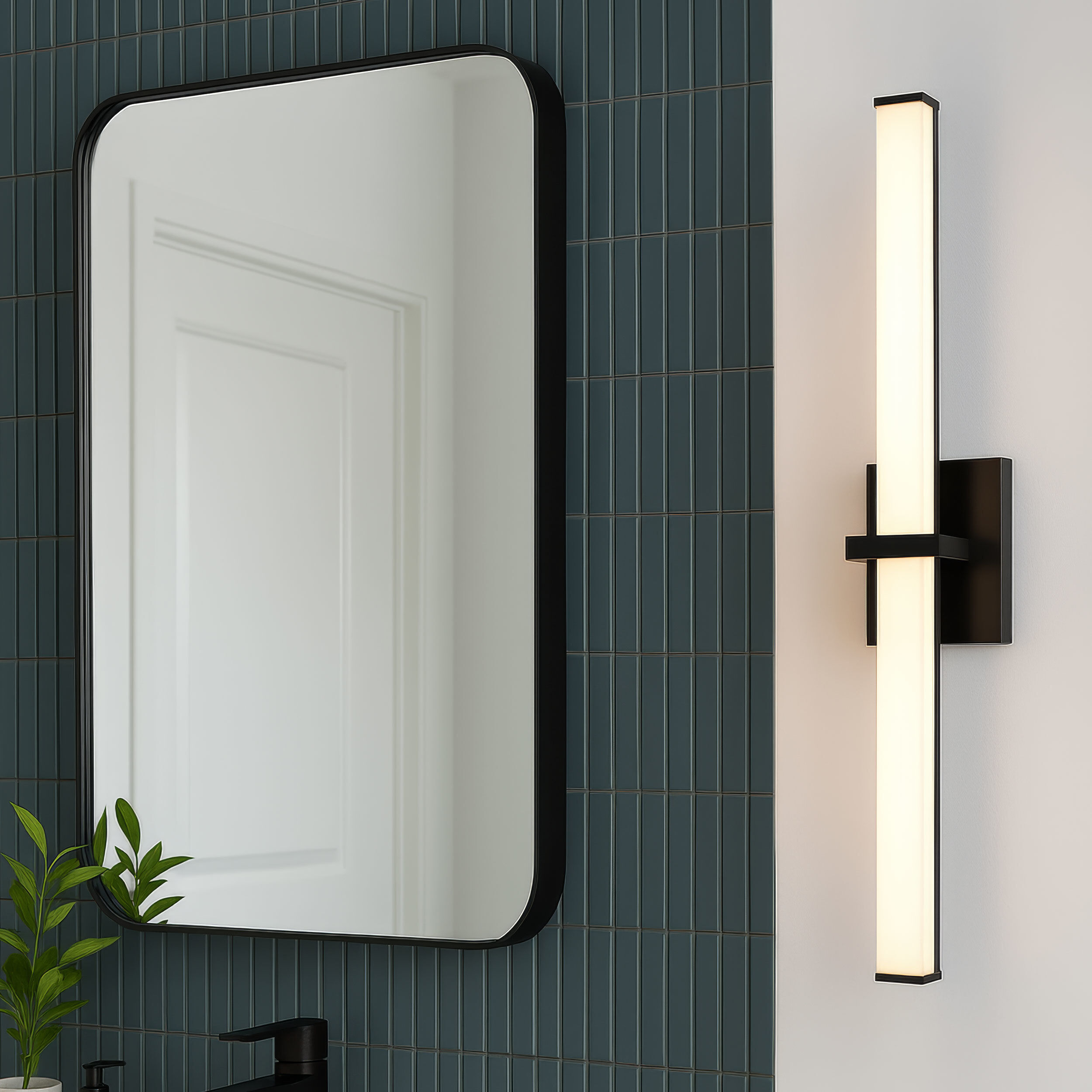 Elon Vanity Wall Light in Matte Black