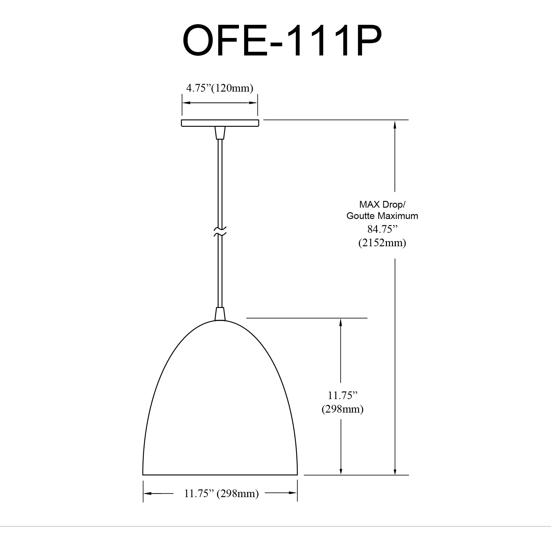 Ofelia 1 Light 11.75 inch Matte White Pendant Ceiling Light