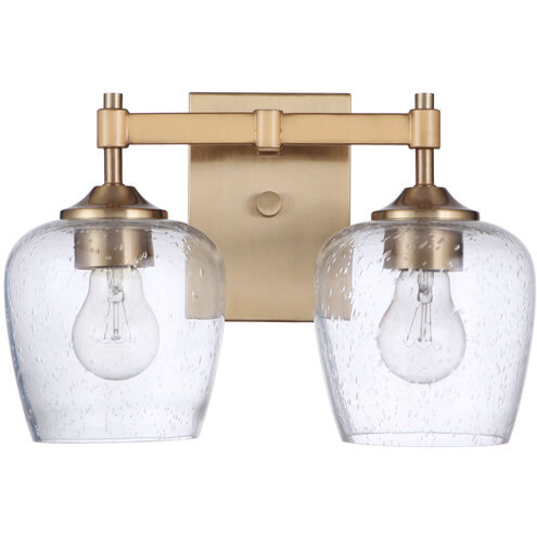 Stellen 2 Light 13 inch Satin Brass Vanity Light Wall Light