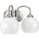 Carisa 2 Light 15 inch Brushed Nickel Bath Vanity Wall Light