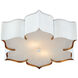 Grand Lotus 2 Light 19 inch Sugar White/Contemporary Gold Flush Mount Ceiling Light