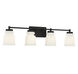 Contemporary 4 Light 32 inch Matte Black Bathroom Vanity Light Wall Light