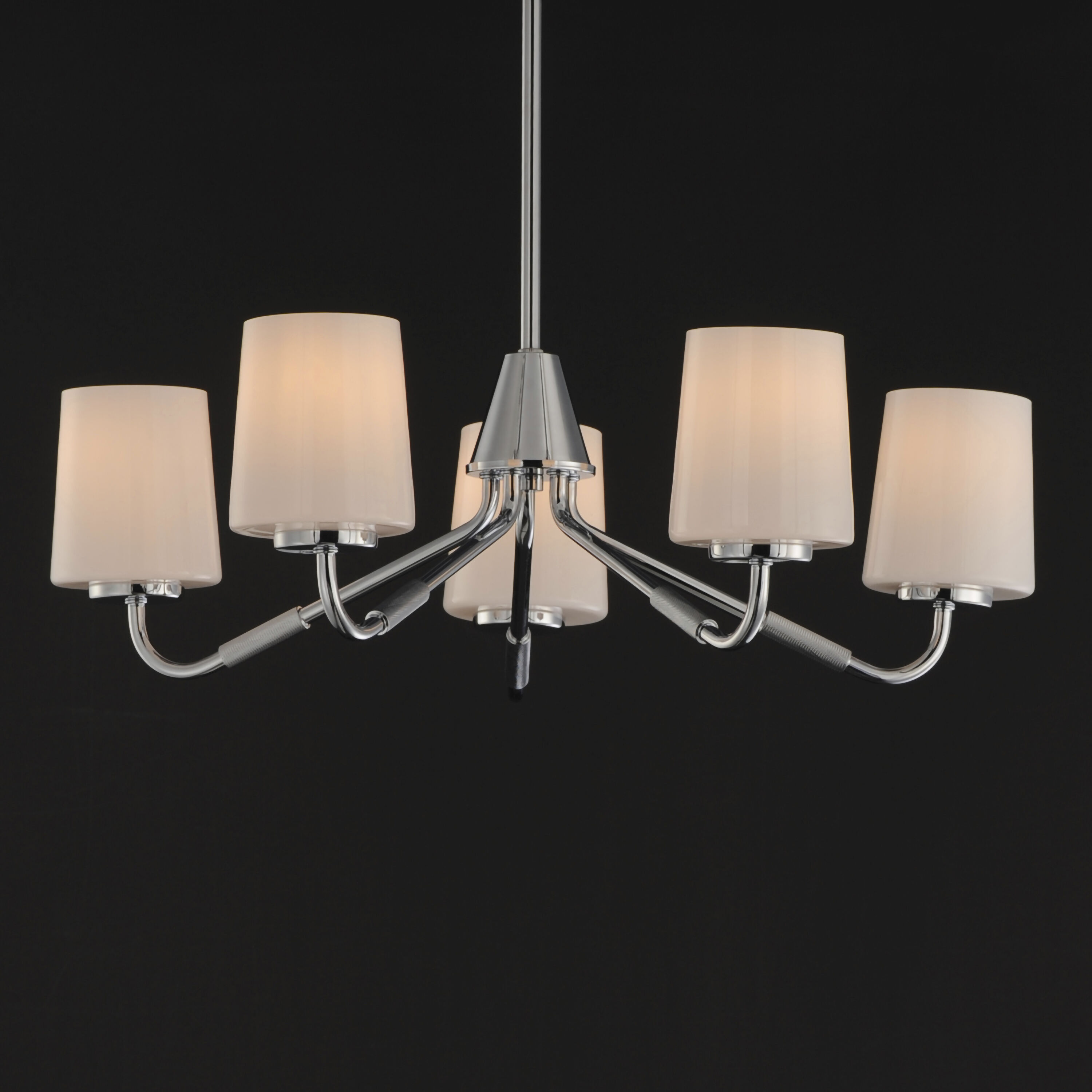 Durham 5 Light 26 inch Polished Chrome Single-Tier Chandelier Ceiling Light