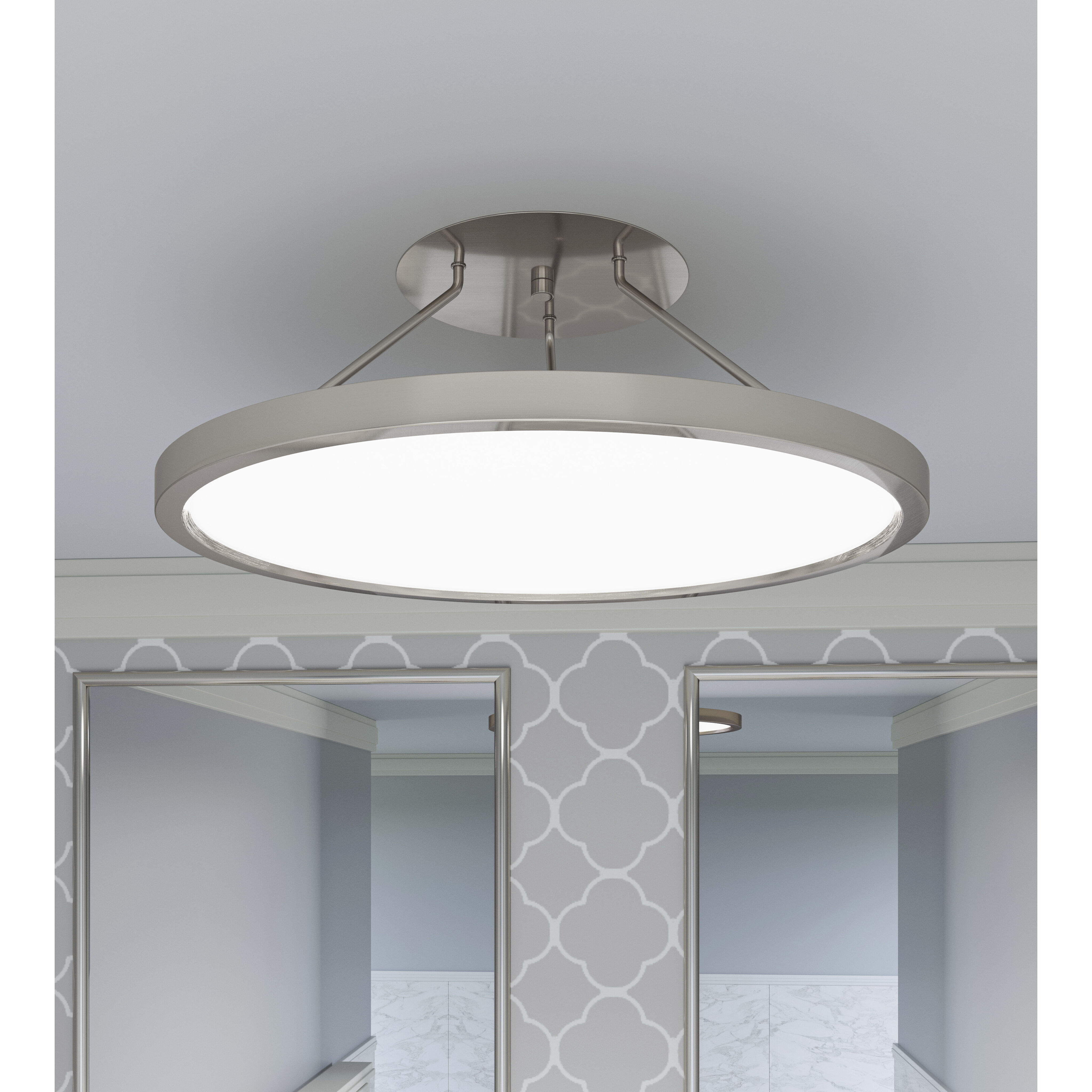 Outskirts LED 20 inch Brushed Nickel Semi-Flush Mount Ceiling Light