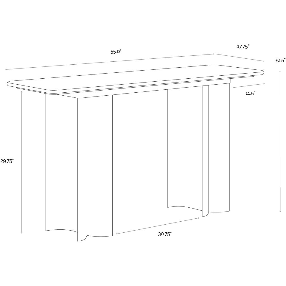 Astara 55 X 17.75 inch Cream / Antique Brass Console Table