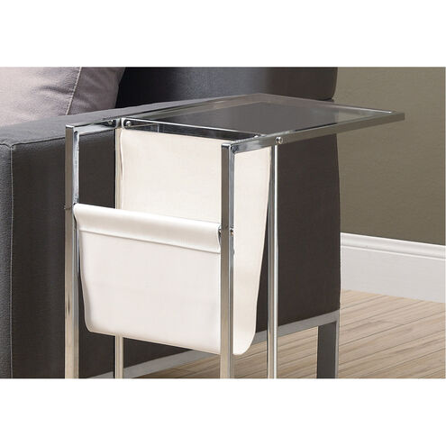 Croyle 24 X 20 inch Chrome and Clear Accent End Table or Magazine Table