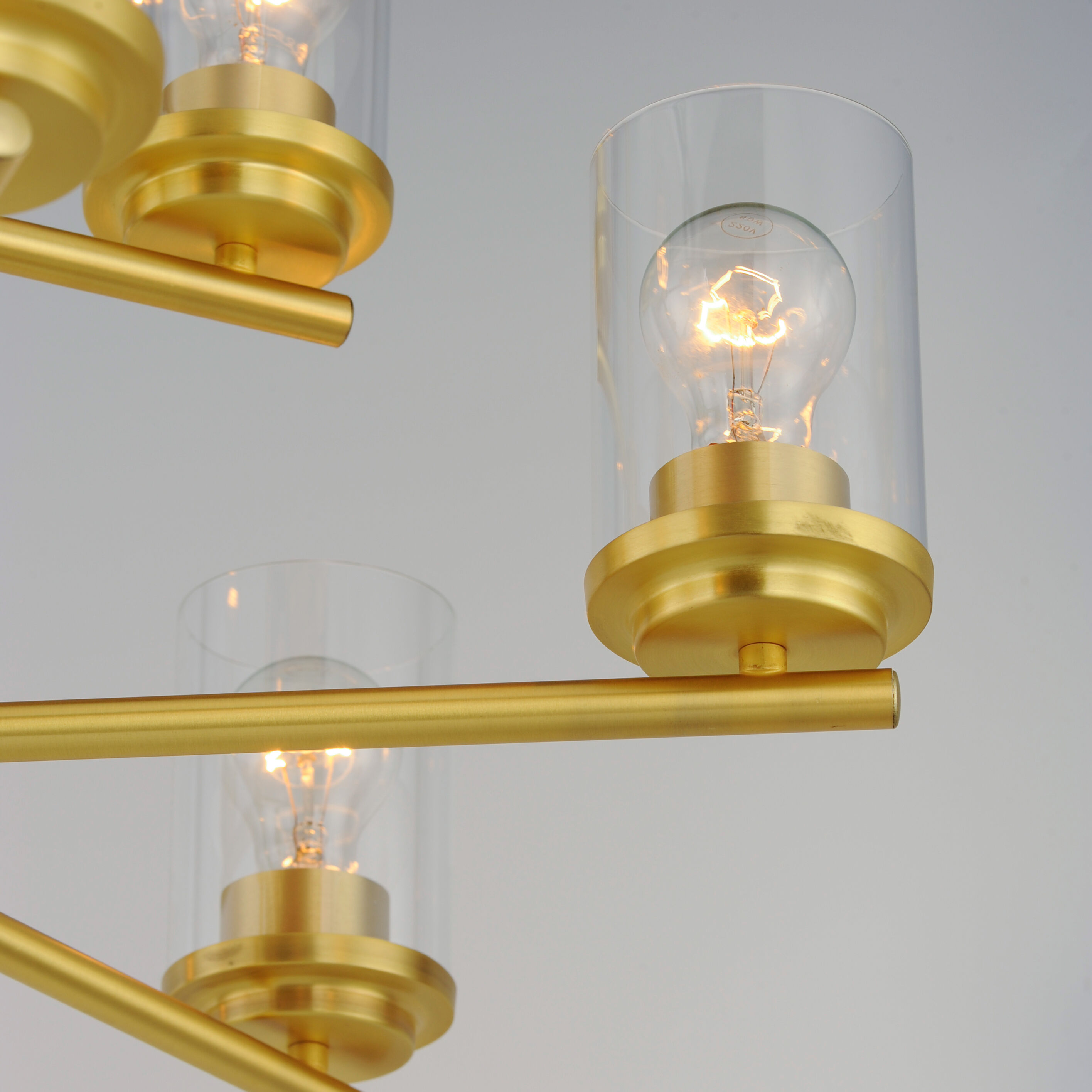 Corona 9 Light 28 inch Satin Brass Multi-Tier Chandelier Ceiling Light in Clear