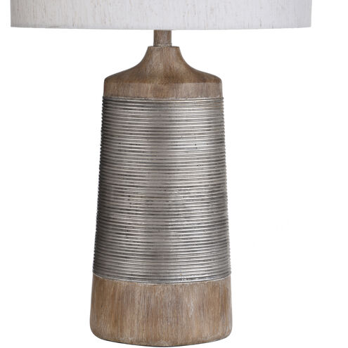 Haverhill 12 inch 150 watt Wood and Silver Table Lamp Portable Light