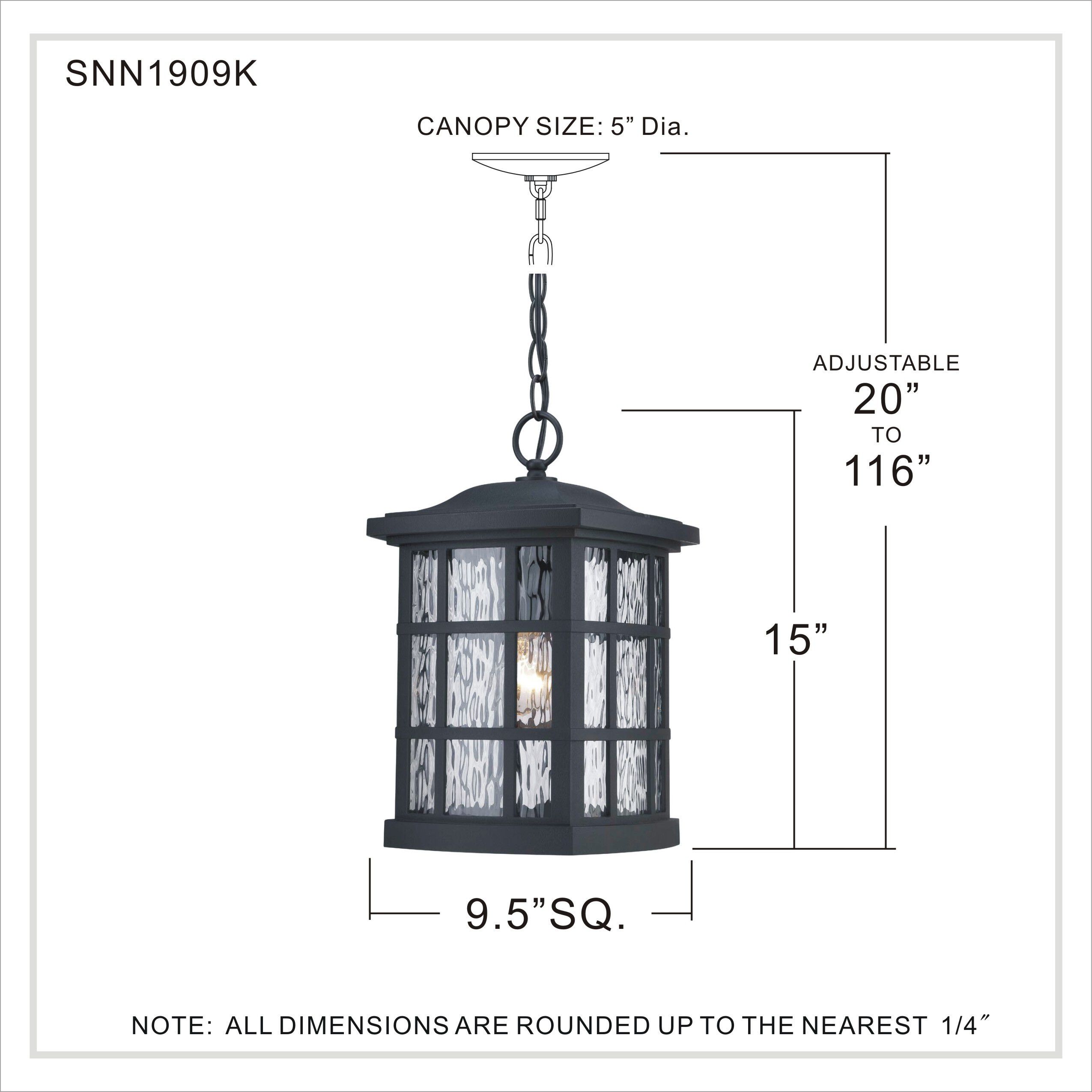Stonington 1 Light 10 inch Mystic Black Outdoor Hanging