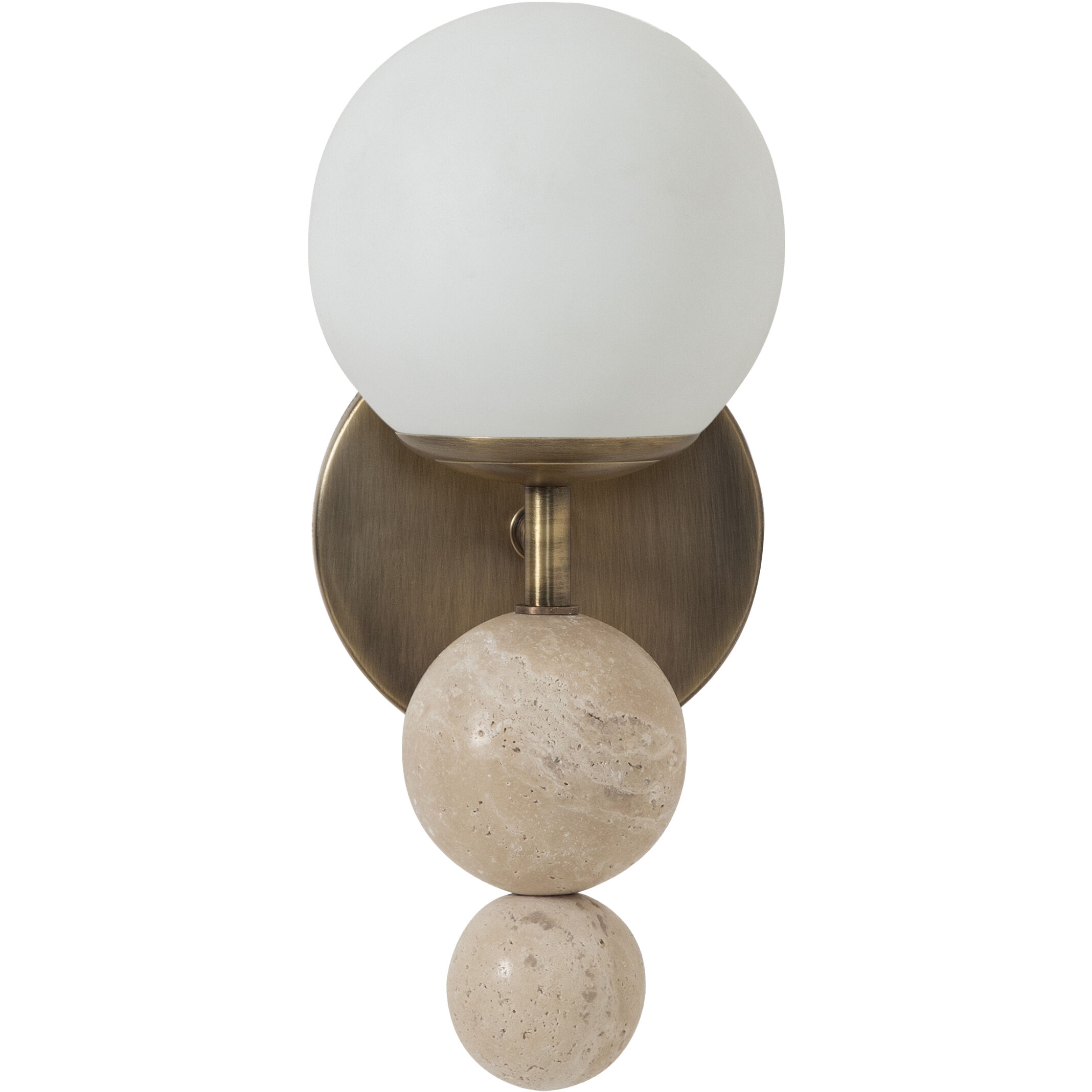 Celestia 1 Light 5 inch Matte Antique Brass and Beige Sconce Wall Light