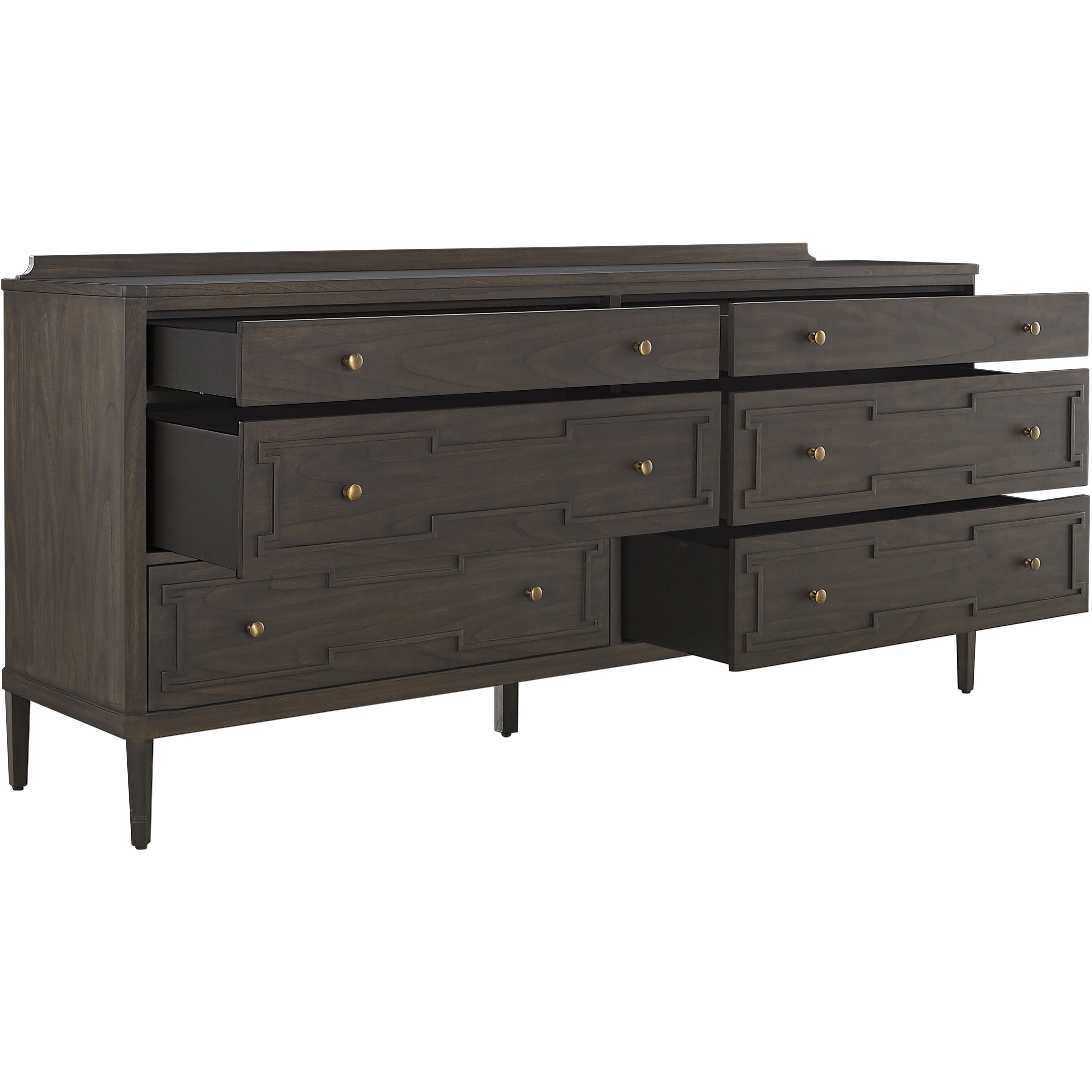 Glenwood Cerused Brown and Brushed Antique Brass Dresser