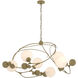 Sprig 6 Light 49.1 inch Modern Brass Pendant Ceiling Light in Opal, Circular