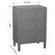 Samantha 25 X 17.75 inch Carbon Gray and Antique Gold Nightstand