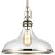 Rutherford 1 Light 15 inch Polished Nickel Pendant Ceiling Light