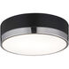 Trydor 2 Light 12 inch Black and Chrome Flush Mount Ceiling Light