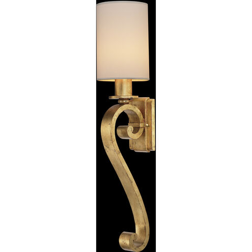 Portobello Road 1 Light 8 inch Gold Sconce Wall Light in Hand Tailored Shade