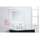 Lux 36 X 24 inch Glossy White Lighted Wall Mirror