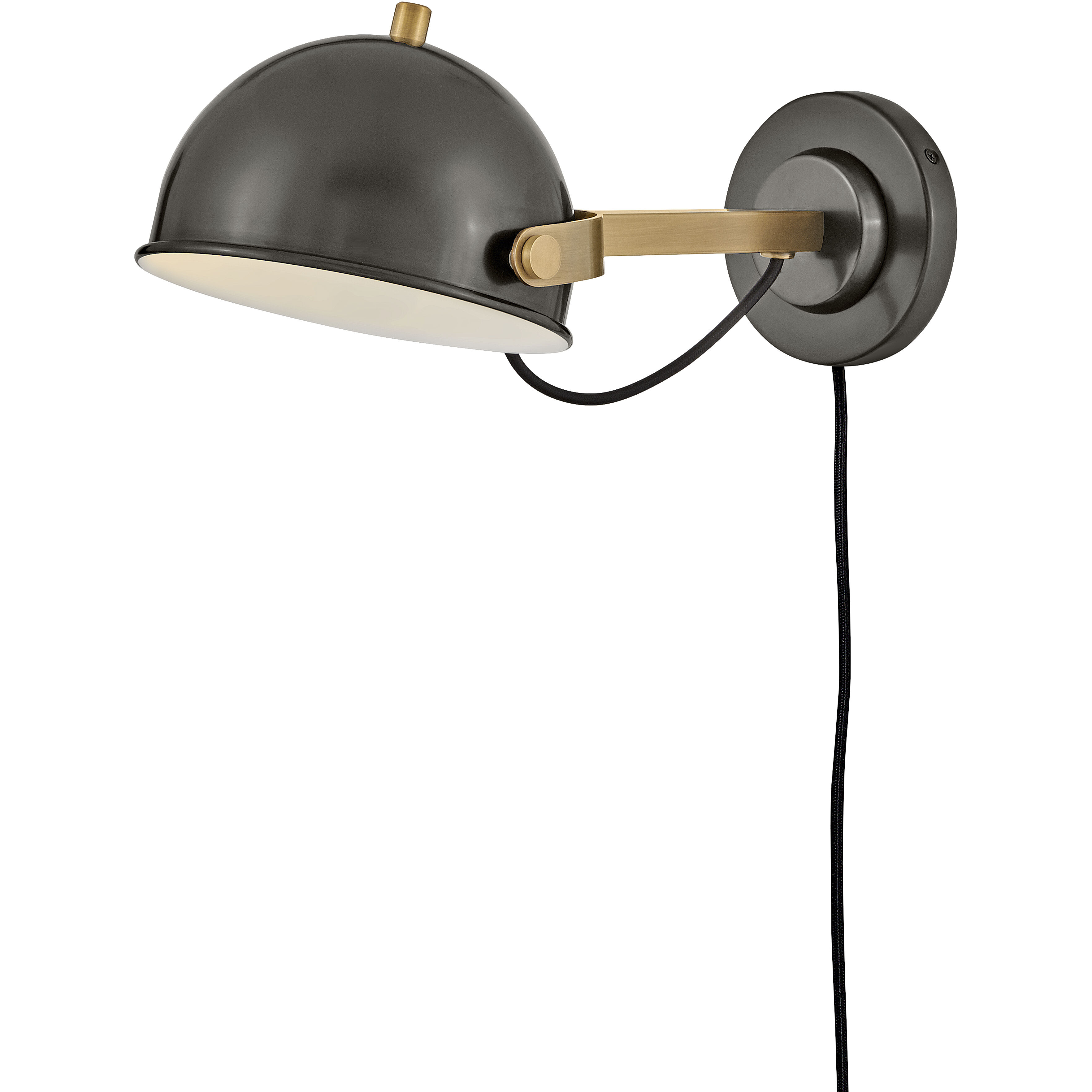 Spence 1 Light 7.25 inch Black Oxide with Heritage Brass Interior Wall Mount Wall Light