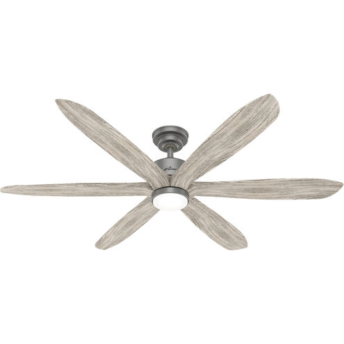 Rhinebeck 58 inch Matte Silver with Weathered White Birch Blades Ceiling Fan