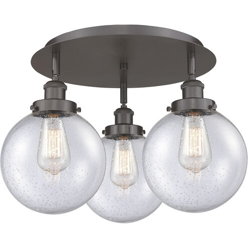 Canton 3 Light 19.75 inch Oil Rubbed Bronze Flush Mount Ceiling Light in Seedy