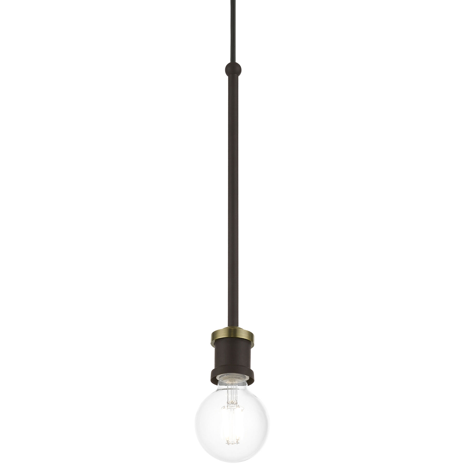Lansdale 1 Light 5 inch Bronze with Antique Brass Accents Single Pendant Ceiling Light, Single
