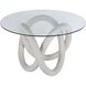 Knotty 54 X 54 inch White with Clear Dining Table