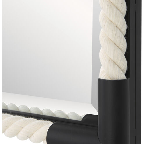 Marina 35.5 X 23.75 inch White Cotton Rope and Matte Black Mirror