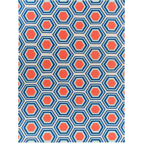 Fallon 132 X 96 inch Dark Blue, Terracotta, Beige Rug