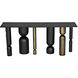 Figaro 71 X 17 inch Matte Black and Aged Brass Console