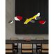 Papillons LED 30 inch Satin Black Pendant Ceiling Light in  Red,  Yellow