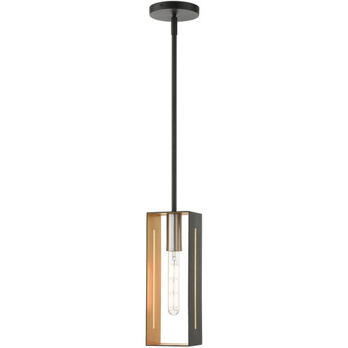 Soma 1 Light 5 inch Textured Black with Brushed Nickel Accents Pendant Ceiling Light