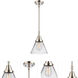 Franklin Restoration Large Cone LED 8 inch Polished Nickel Mini Pendant Ceiling Light in Clear Glass
