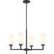 Contemporary 4 Light 26 inch Matte Black Chandelier Ceiling Light