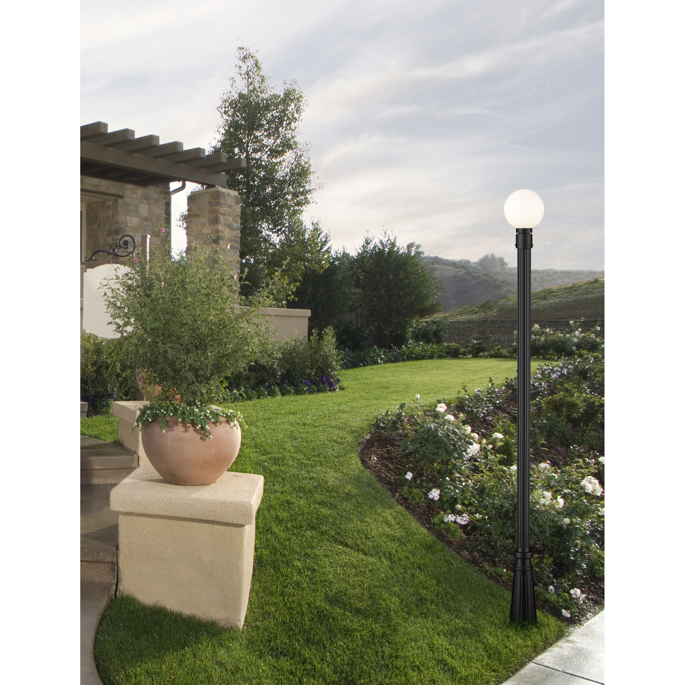 Laurent 1 Light 105.5 inch Black Outdoor Post Mounted Fixture